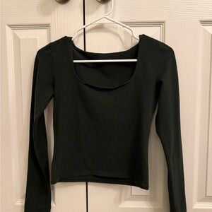 Brandy Melville Dark Green Long Sleeve Top